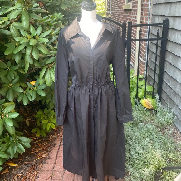 Anthropologie Black Cut-Out Midi Dress - Picture 5 of 6